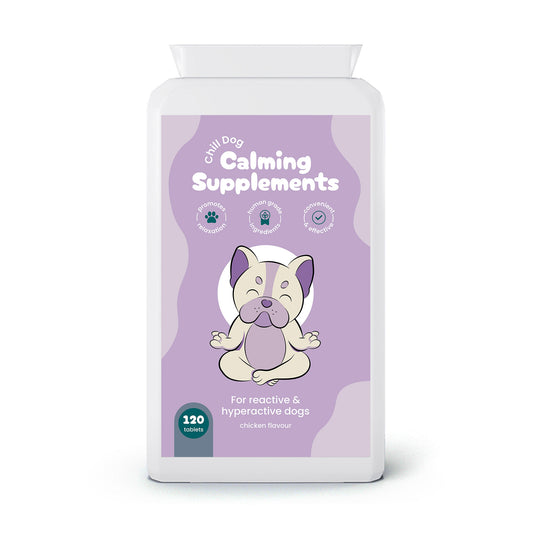 Chill Dog Calming Supplements – 120 Chicken-Flavoured Tablets